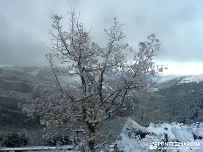 El Porrejón y Peña La Cabra; rutas de montaña; nieve en la sierra de madrid;viajes de aniversario